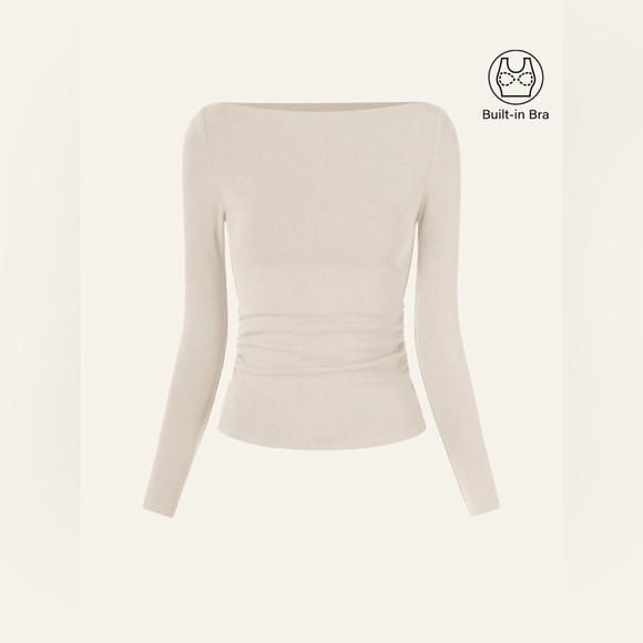 OGL Tops - NWT OGL Mid Thermal Modern Side Ruched Boatneck Brami Top